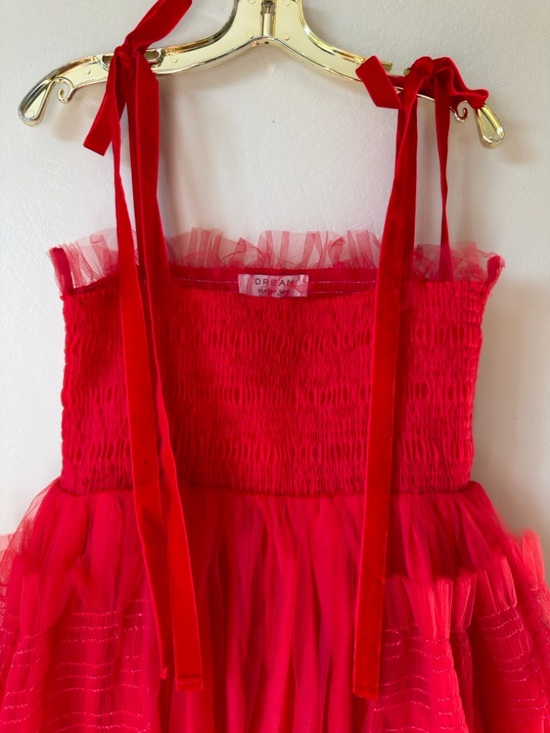 Sister Jane DREAM red palace tulle bow shoulder dress NWT m - Picture 7 of 11
